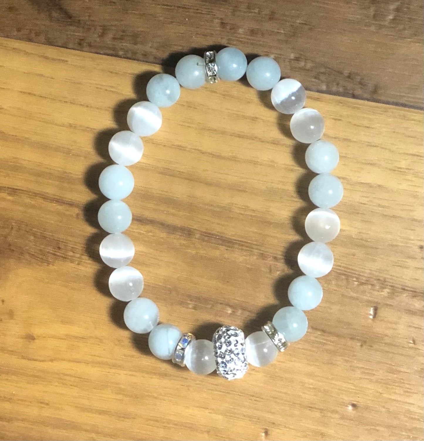 Aquamarine & Selenite Bracelet