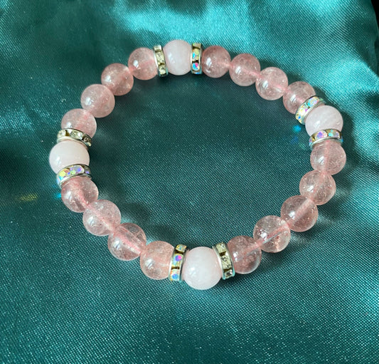 Strawberry & Rose Quartz Bracelet